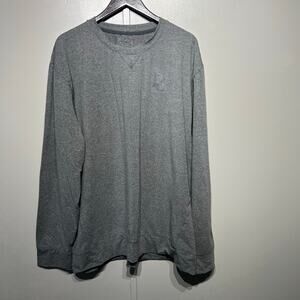 PG Perfect Game Gray Pullover Crew Neck Long Sleeve Soft Tee | Men's Size 2X